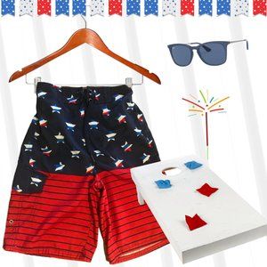 Festive Boys Swim Trunks Perfect for 4th of July